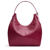 Orchid Oversized | U-shaped, flat-bottomed leather shoulder bag with adjustable strap