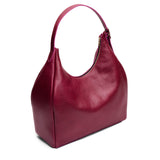 Orchid Oversized | U-shaped, flat-bottomed leather shoulder bag with adjustable strap