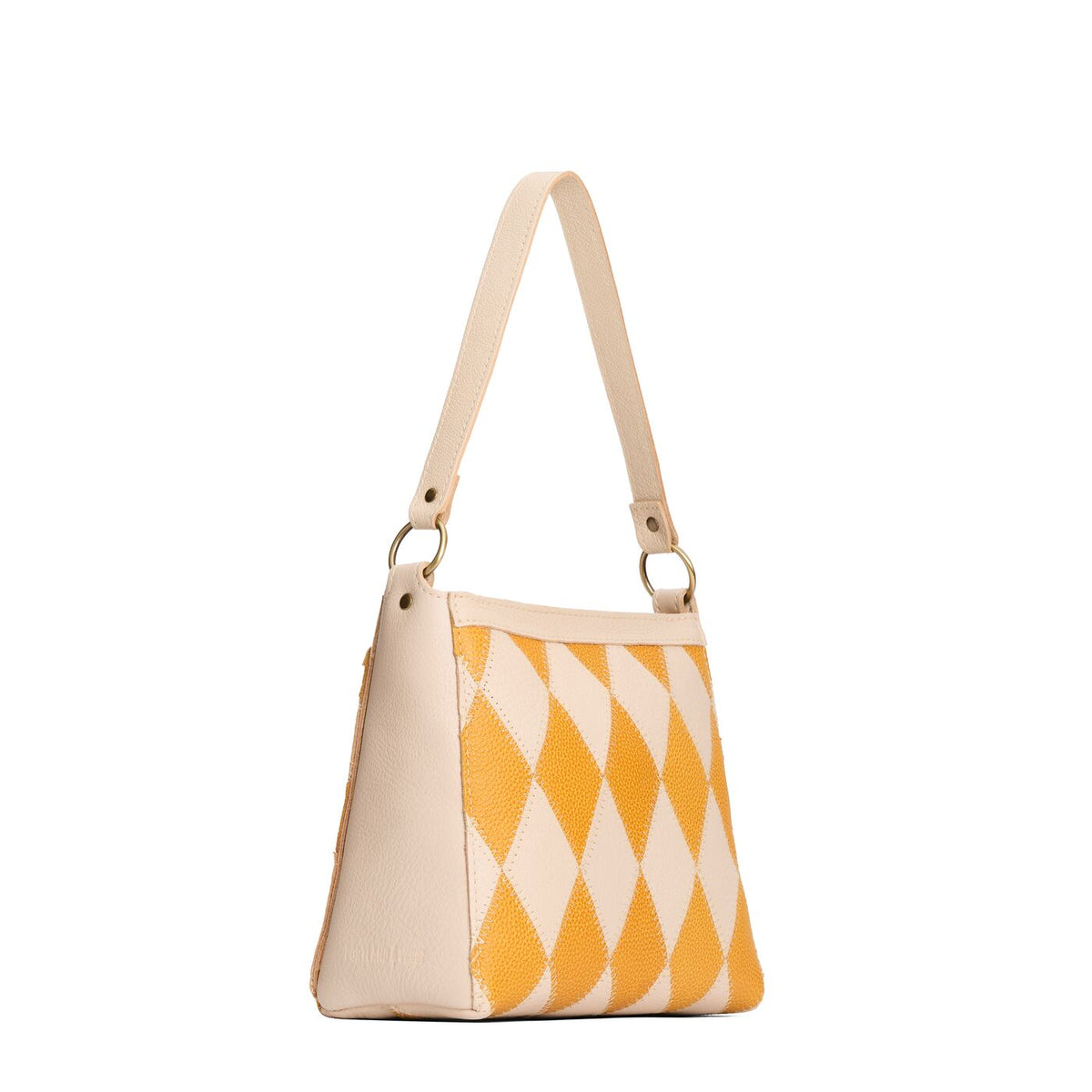 Sun Glaze*Small | Triangular shoulder bag with antiqued brass finished hardware