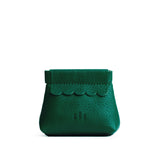 Bacalar | Leather coin pouch with scalloped edge and three Portland leather tree emblems