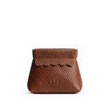 Nutmeg | Leather coin pouch with scalloped edge and three Portland leather tree emblems