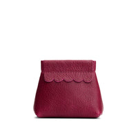 Orchid | Leather coin pouch with scalloped edge and three Portland leather tree emblems