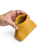 Sunshine | Leather coin pouch with scalloped edge and three Portland leather tree emblems