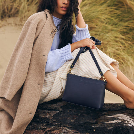 Night Owl*Small | Zip top crossbody bag with detachable strap