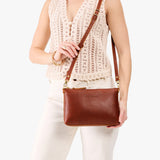 Nutmeg Small | Zip top crossbody bag with detachable strap
