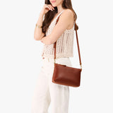 Nutmeg Small | Zip top crossbody bag with detachable strap