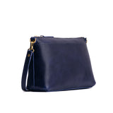 Cobalt Large | Zip top crossbody bag with detachable strap