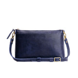 Cobalt Small | Zip top petite crossbody bag with detachable strap