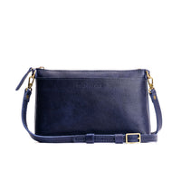 Cobalt*Small | Zip top petite crossbody bag with detachable strap