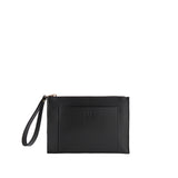 Black Small | Wristlet pouch with front pocket and zipper closure