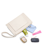 Bone Small | Wristlet pouch with front pocket and zipper closure