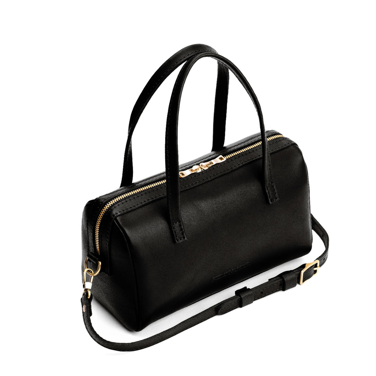 Black*Large | Mini duffle shaped handbag with crossbody strap