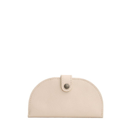 Pebbled Bone | Semicircle bifold wallet with snap closure