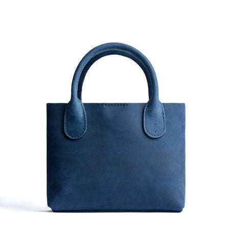 Deep Water*Large | Mid-size tote purse with  structured leather handles and crossbody strap