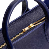 Cobalt ANY Zipper | Petite tote purse with structured leather handles and crossbody strap