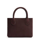 Velvet Brown Small | Petite tote purse with structured leather handles and crossbody strap
