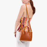 Sienna Small | Petite tote purse with structured leather handles and crossbody strap