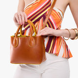 Sienna Small | Petite tote purse with structured leather handles and crossbody strap
