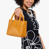 Sunshine Small | Petite tote purse with structured leather handles and crossbody strap