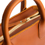 Honey ANY Zipper | Petite tote purse with structured leather handles and crossbody strap