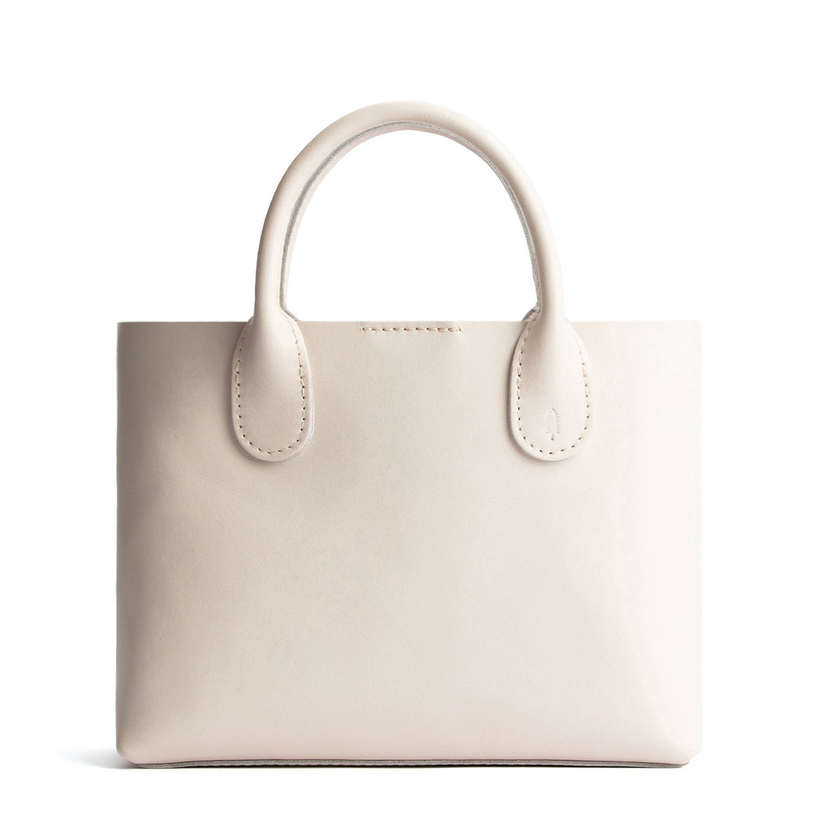Bone*Large | Mid-size tote purse with  structured leather handles and crossbody strap
