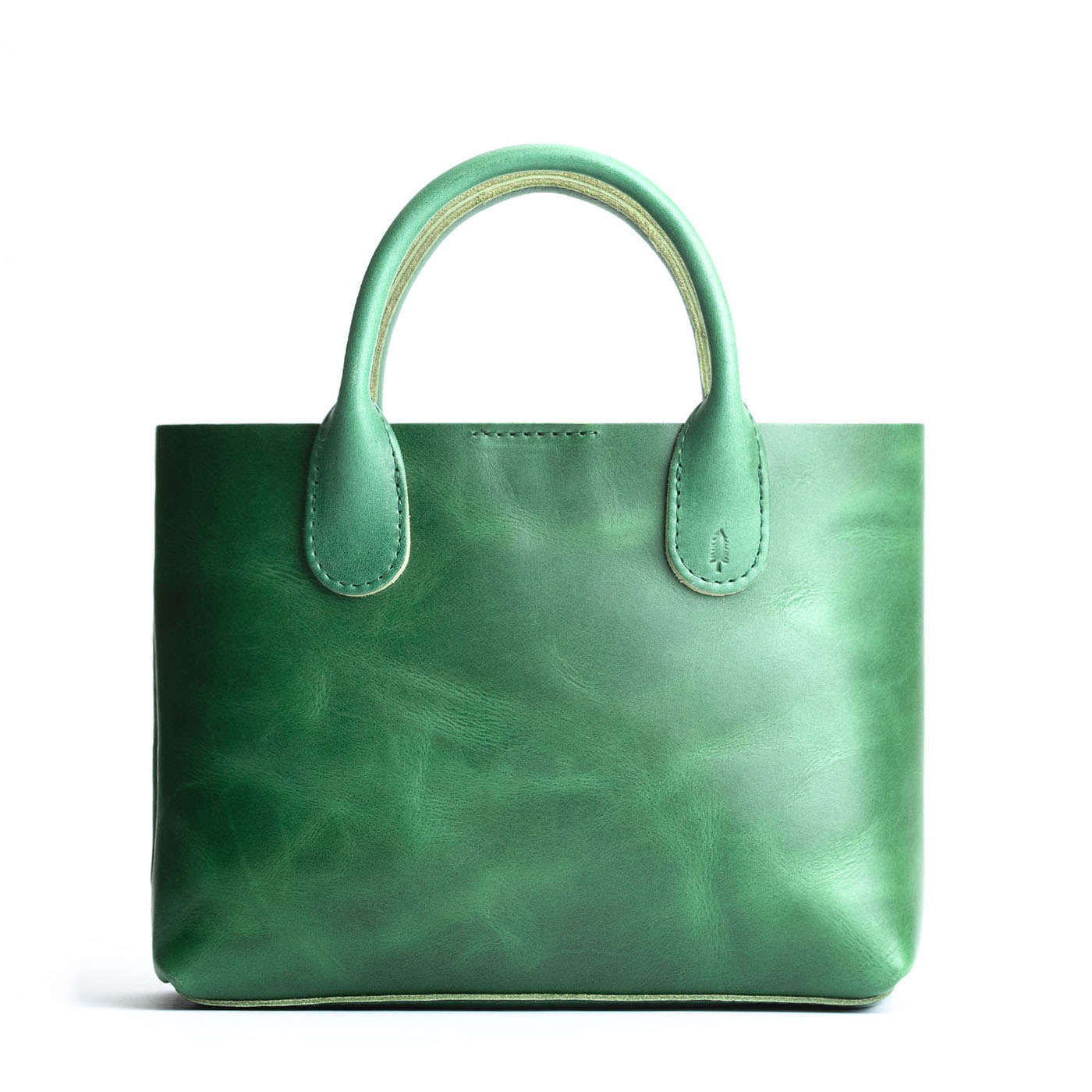 Cowboy Mint*Large | Mid-size tote purse with  structured leather handles and crossbody strap