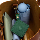 Bacalar| Diamond shaped leather AirTag holder on a lobster clasp keychain