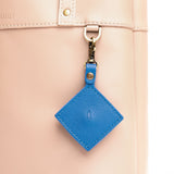 Skydive | Diamond shaped leather AirTag holder on a lobster clasp keychain