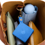 Skydive | Diamond shaped leather AirTag holder on a lobster clasp keychain