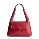 Chili Red Medium | Slouchy triangle shaped shoulder bag with a flap