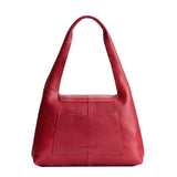 Chili Red Medium | Slouchy triangle shaped shoulder bag with a flap