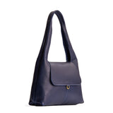 Cobalt Medium | Slouchy triangle shaped shoulder bag with a flap
