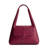 Orchid Medium | Slouchy triangle shaped shoulder bag with a flap