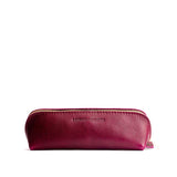 Orchid | Leather pouch with curved seams and top zipper