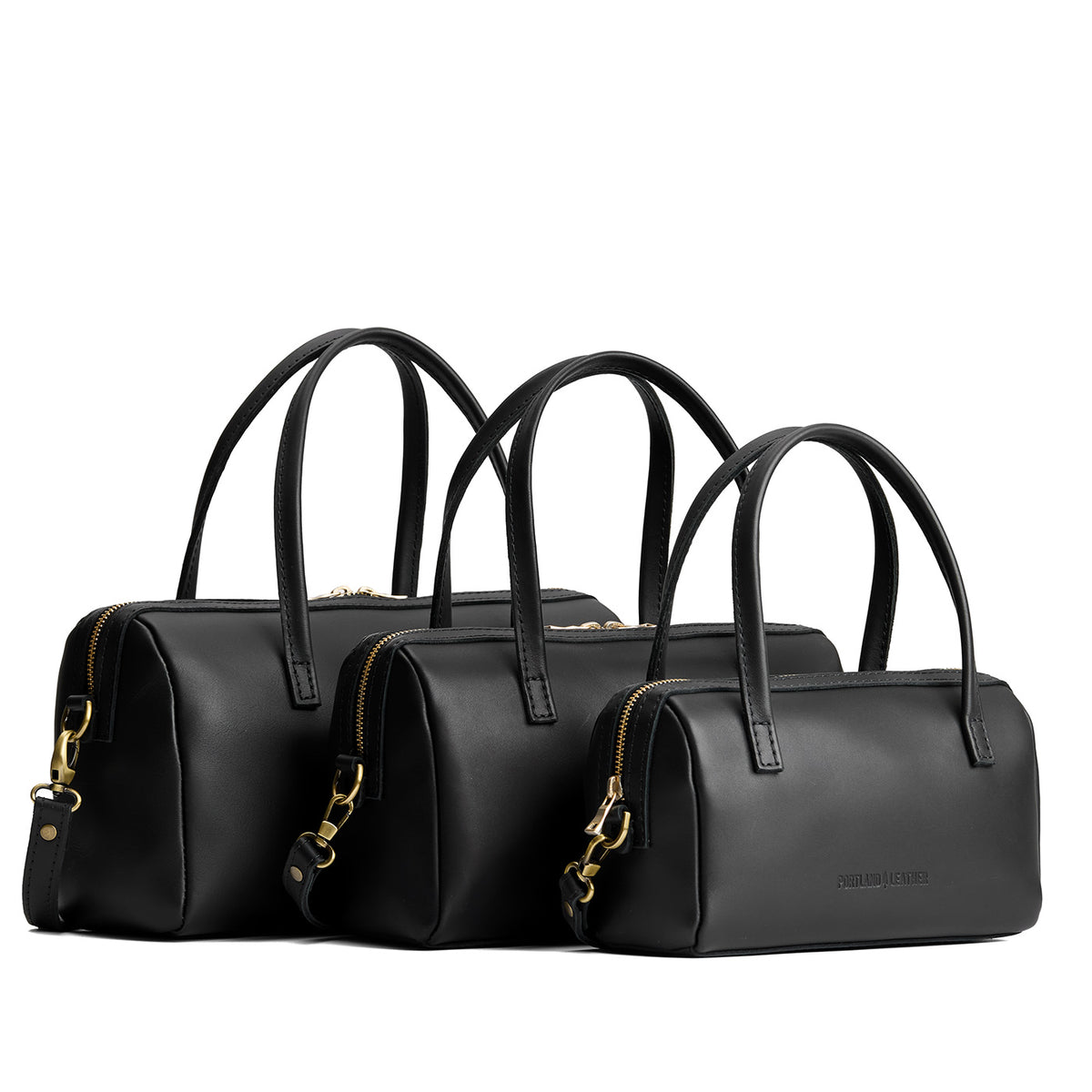 Black | Three sizes of Doctor Bag with crossbody straps