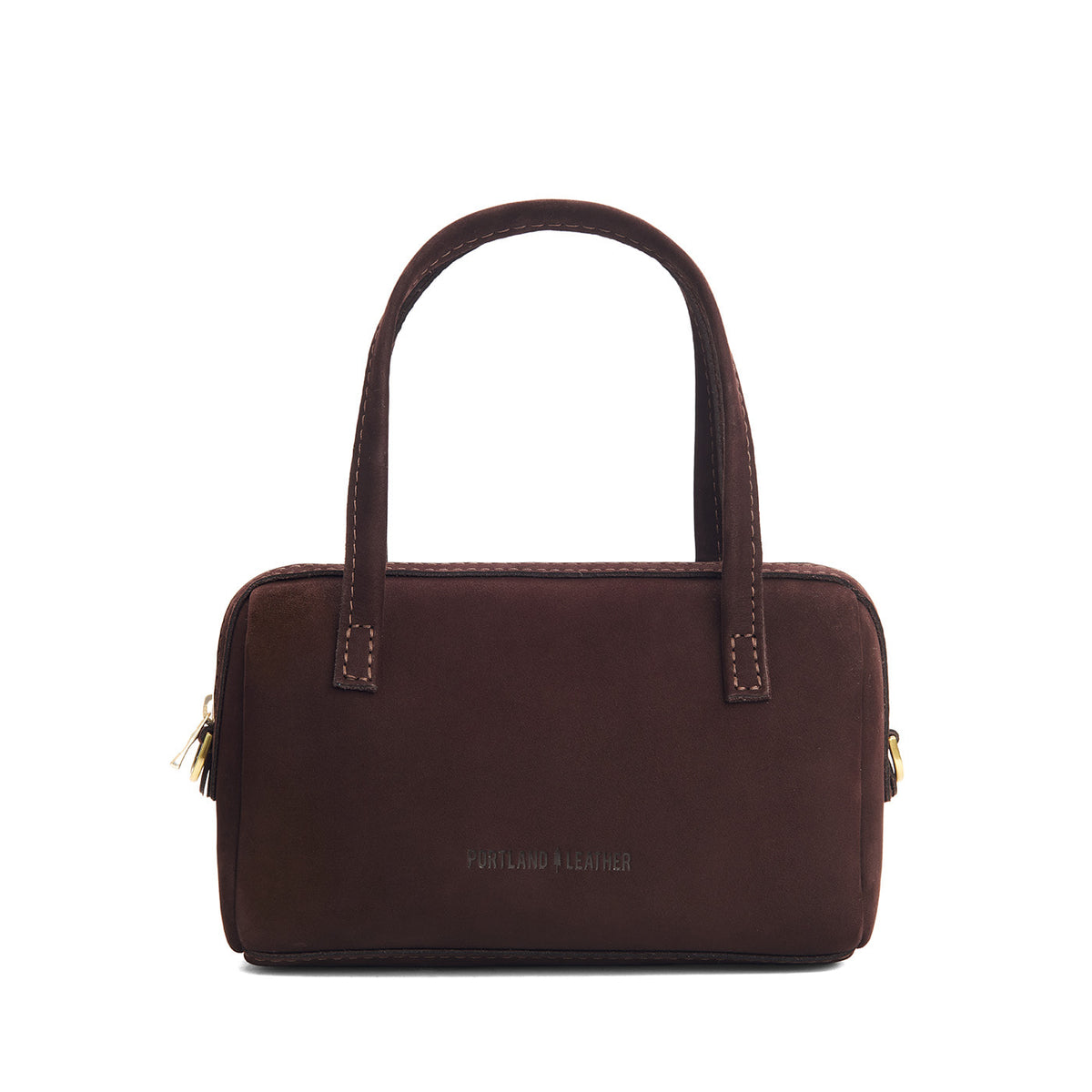 Velvet Brown*Small | Mini duffle shaped handbag with crossbody strap