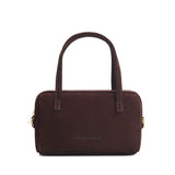 Velvet Brown Small | Mini duffle shaped handbag with crossbody strap