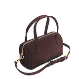 Velvet Brown Small | Mini duffle shaped handbag with crossbody strap