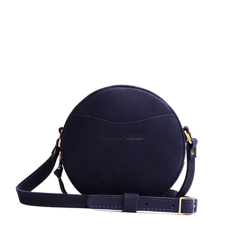 Velvet Blue*Large | Circle shaped crossbody bag with top zipper