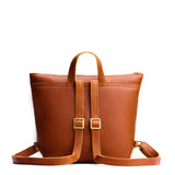 Sienna Small | Square slim leather tote backpack