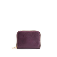 Plum | Small leather wallet with zipper and PLG logo