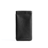 Pebbled--black | Leather glasses case with hidden metal spring closure