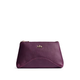 Plum | Rectangular makeup bag pouch with top zipper