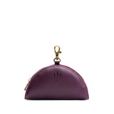 Plum | Small half-moon shaped keychain pouch with zipper closure