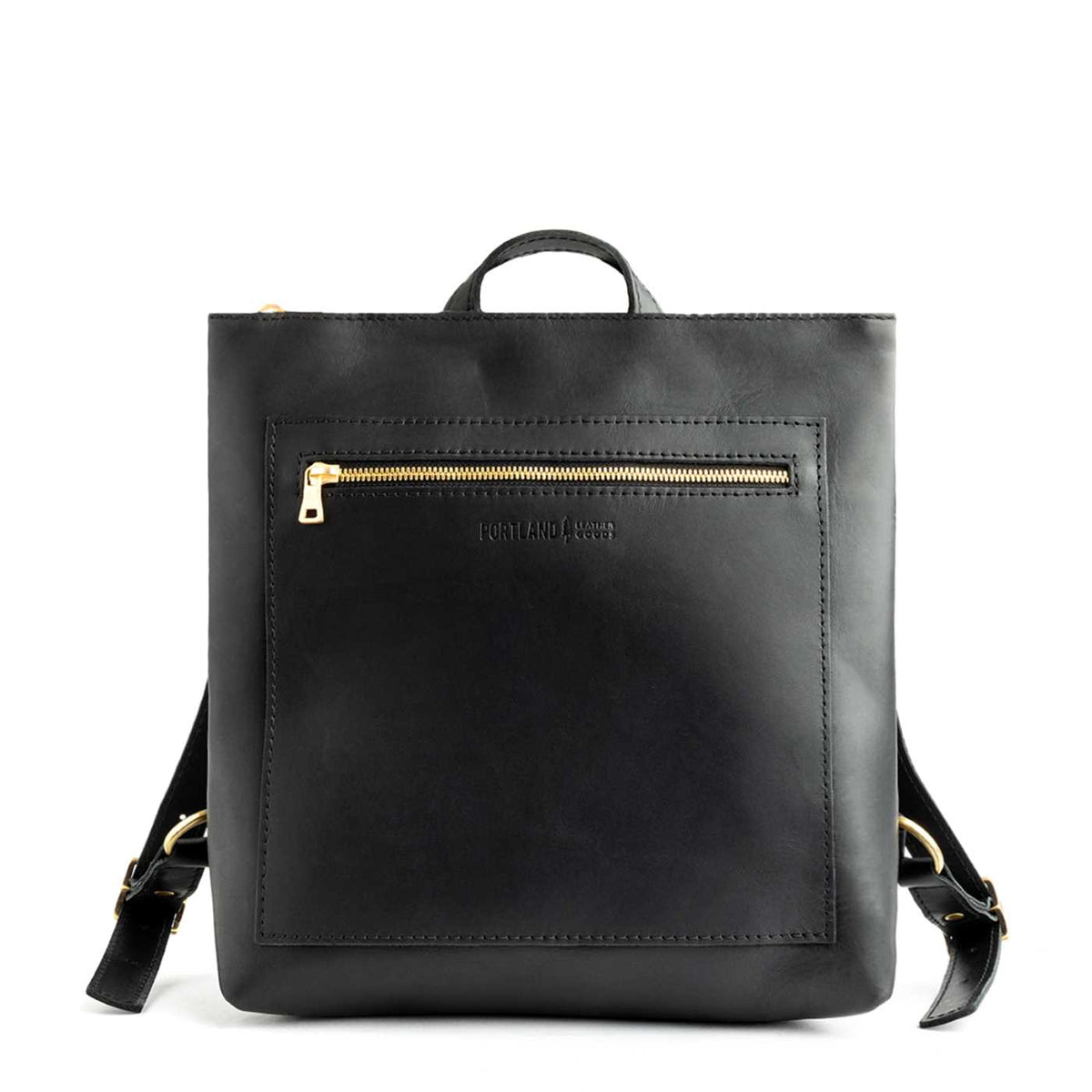 Black*Large  | Square slim leather tote backpack