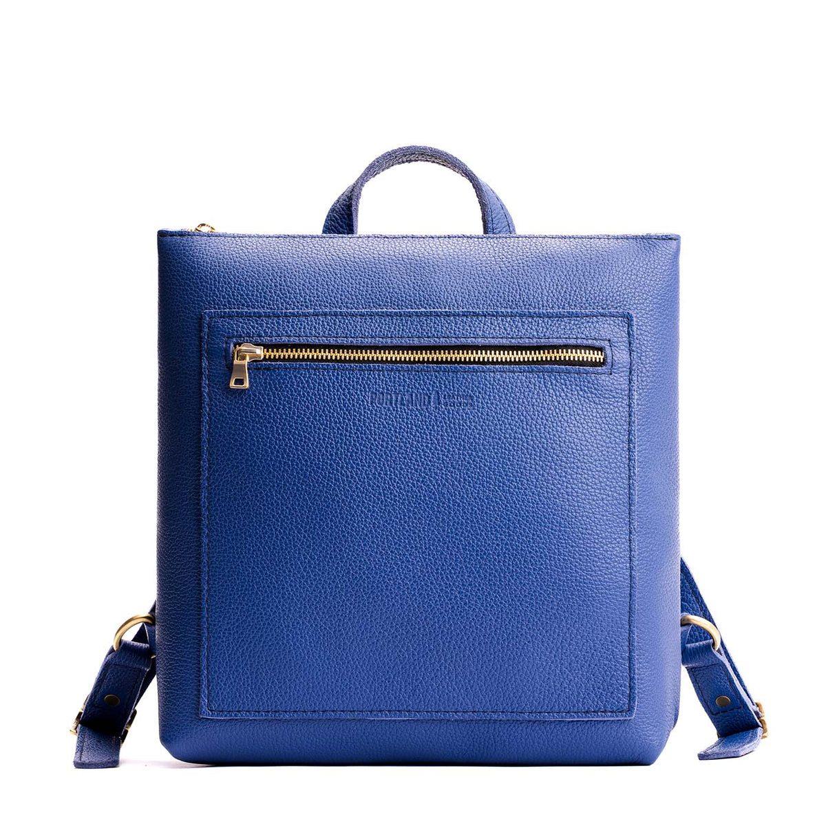 Molino Blue*Large | Square slim leather tote backpack
