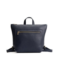 Night Owl*Small | Small square slim leather tote backpack