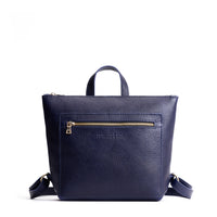 Cobalt*Small | Small square slim leather tote backpack