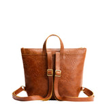 Meadow Small | Small square slim leather tote backpack