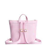 Pinkaboo Small | Square slim leather tote backpack